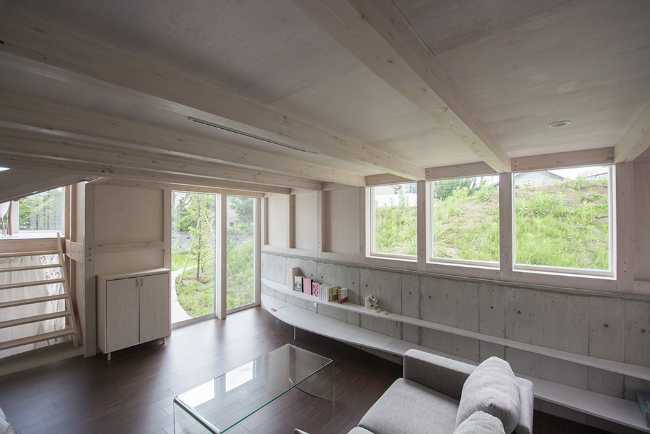 Residential complex in wood interior