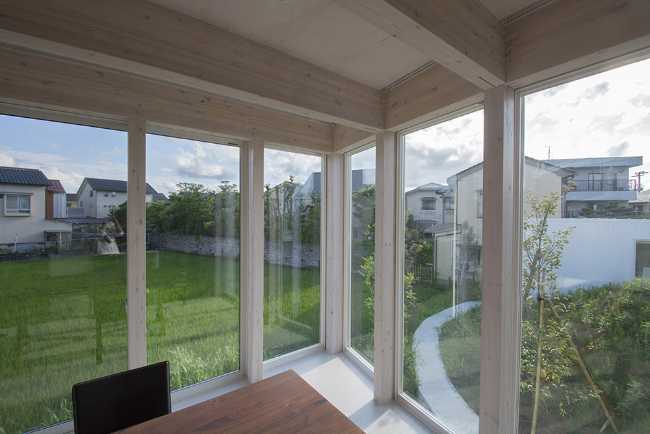 Residential complex in wood interior