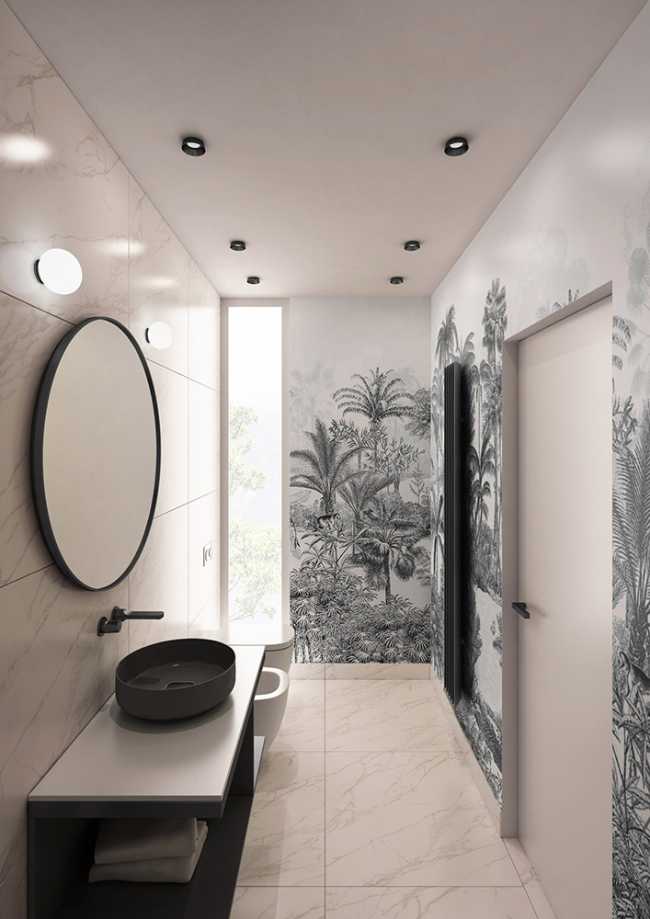 détails de salle de bain noire