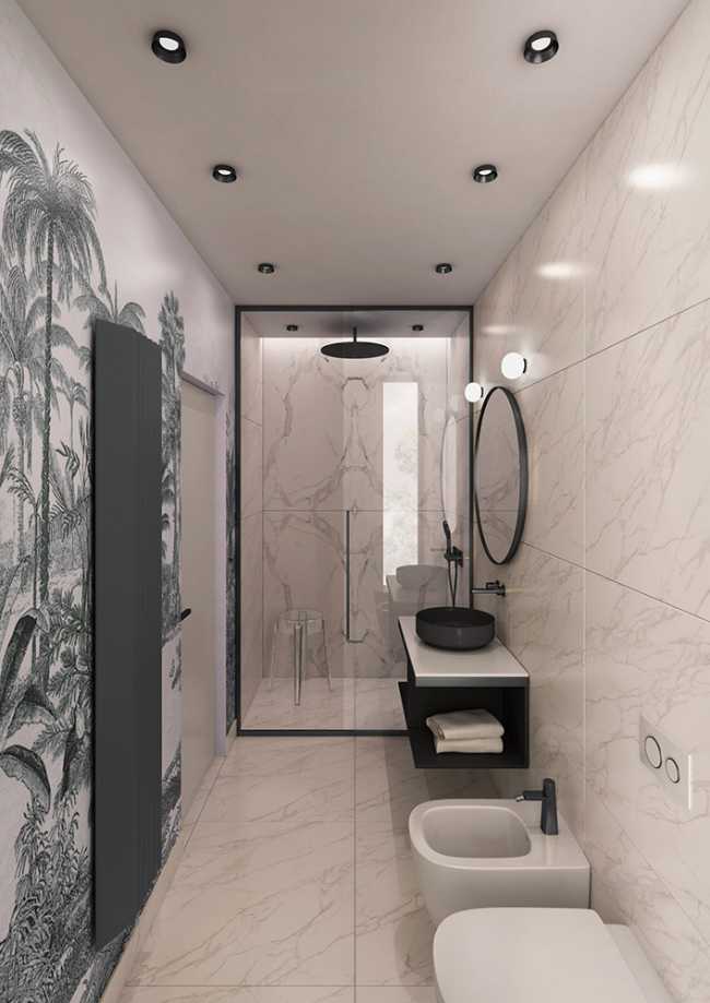 détails de salle de bain noire