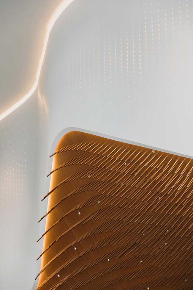 Lobby of a tower chandelier detail