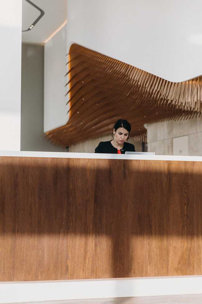 Lobby of a reception tower