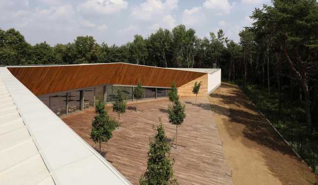 Wood Court Restaurant, contemporary architecture among the Lombard woods