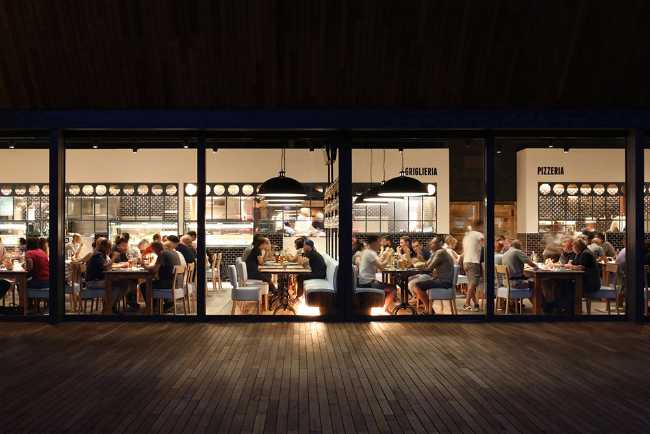 Restaurante de madera vetrata