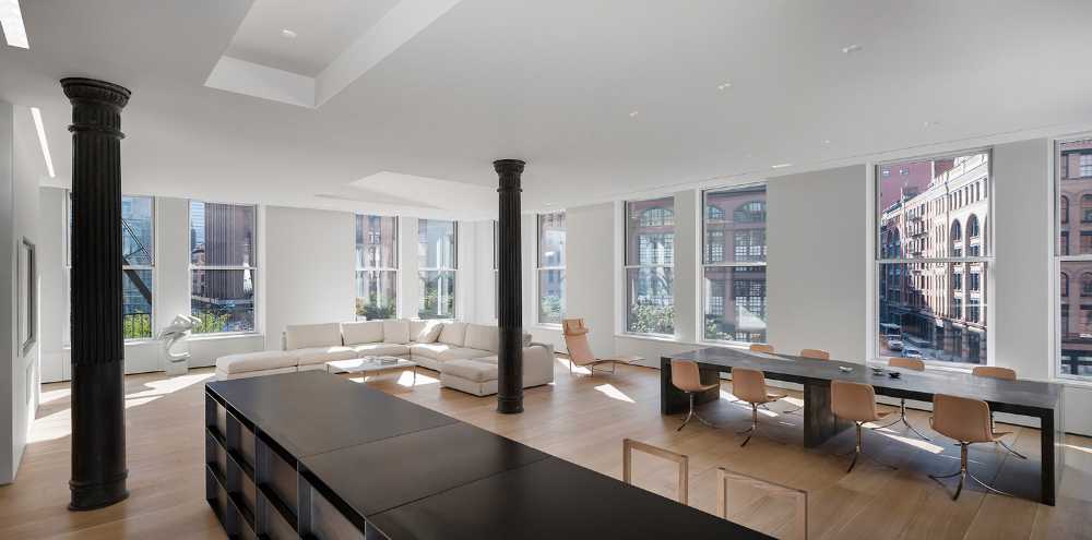 Loft with oak floors and cast iron details