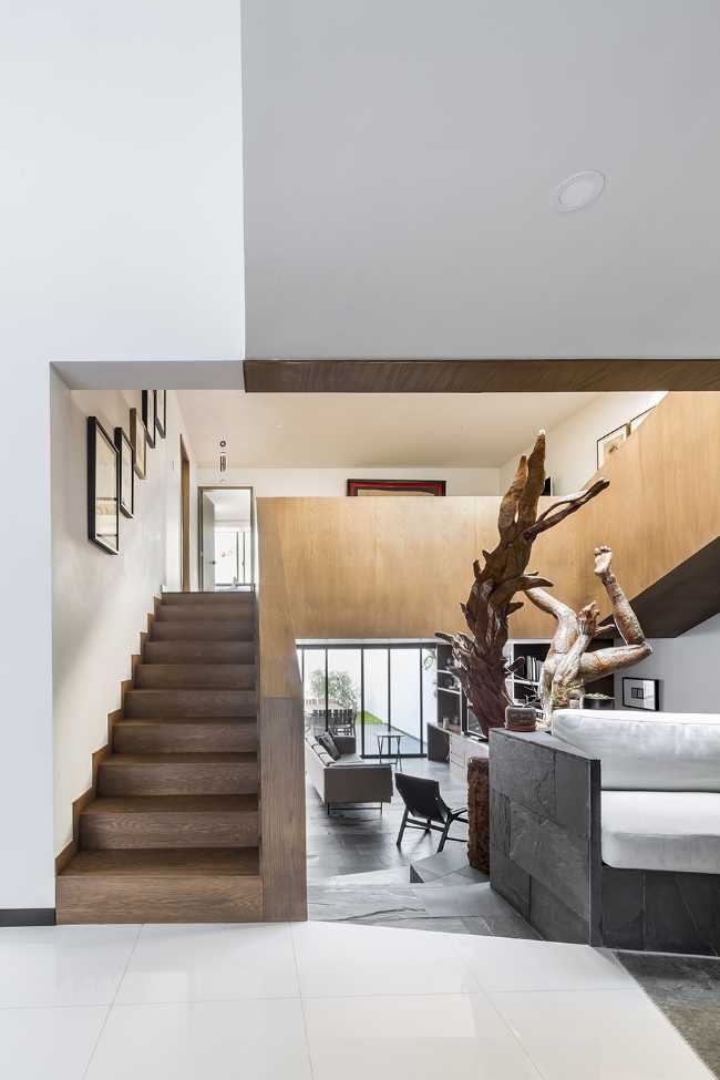 staircase cladding wood