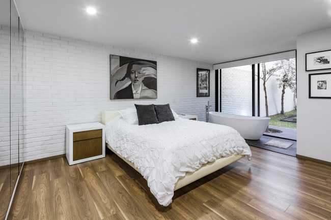 bedroom glazed flooring wood
