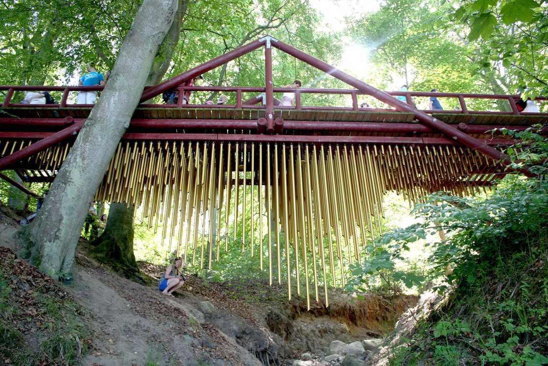 Musical Installation Bridge Forest Aluminum Tubes