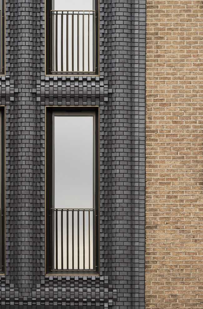 fachada de ladrillos negros 3D