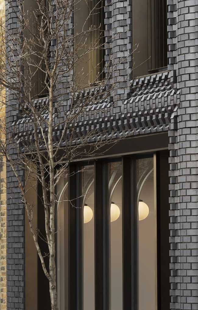 fachada de ladrillos negros 3D