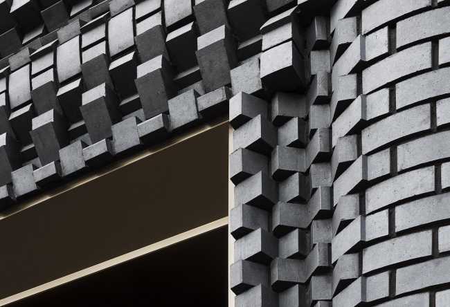 fachada de ladrillos negros 3D