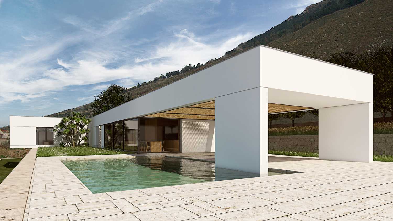 villa patio piscina
