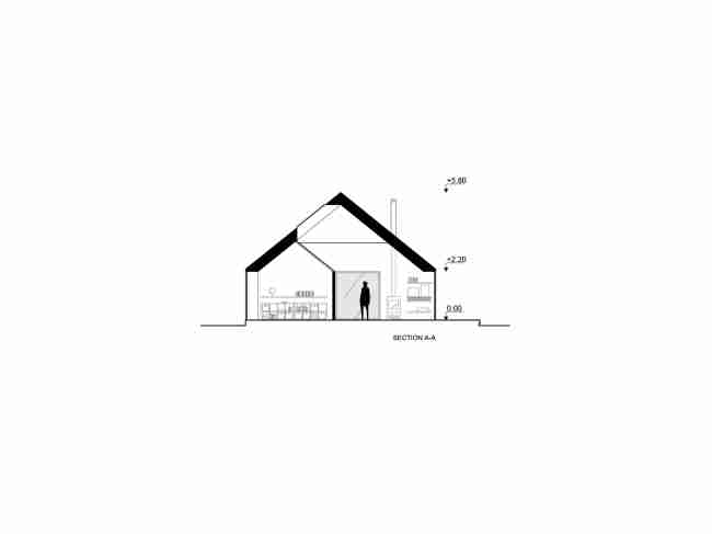 Family house in Pavilnys, open wooden space immersed in nature.