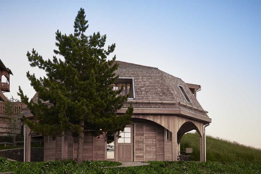 hotel extension curved roof