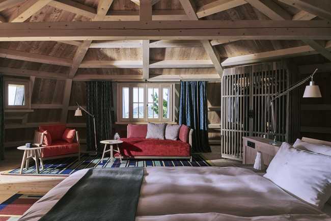 hotel extension apartment structure wood beams