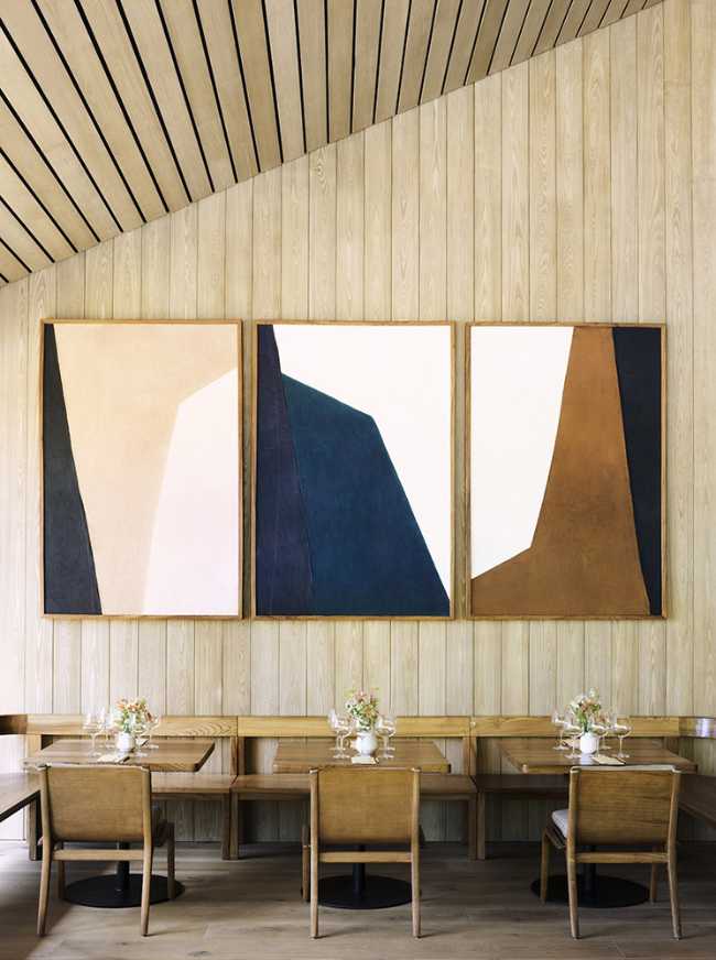 Interior in wood winery