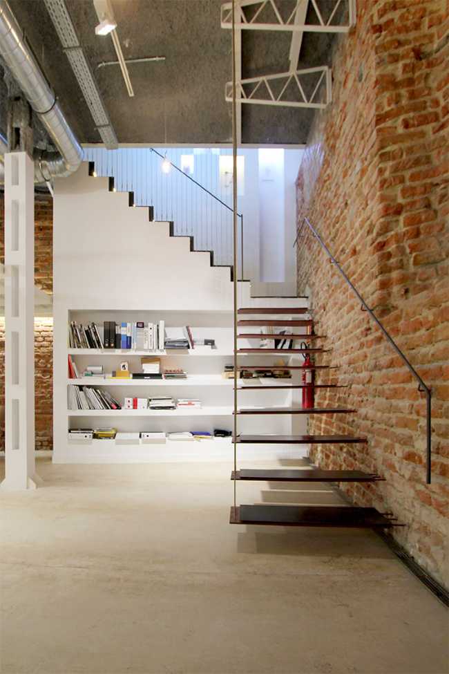 Warehouse with brick wall