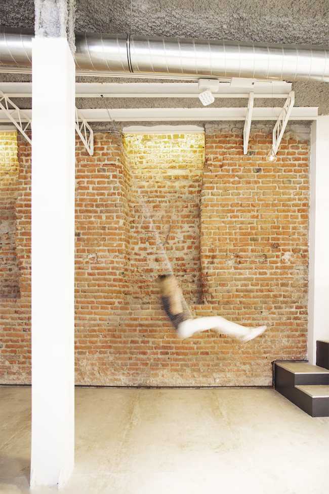 Warehouse with brick wall