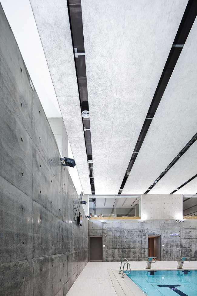 School building expansion pool sound absorption