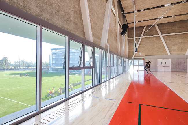 School building expansion pool sound absorption