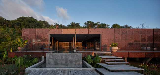 Art Villas Costa Rica, facade perforated in corten