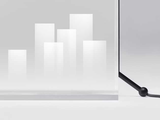 luces mesa acrílico formas geométricas