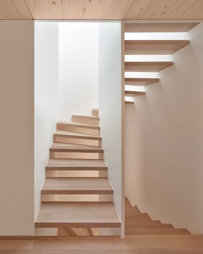 Internal wooden staircase