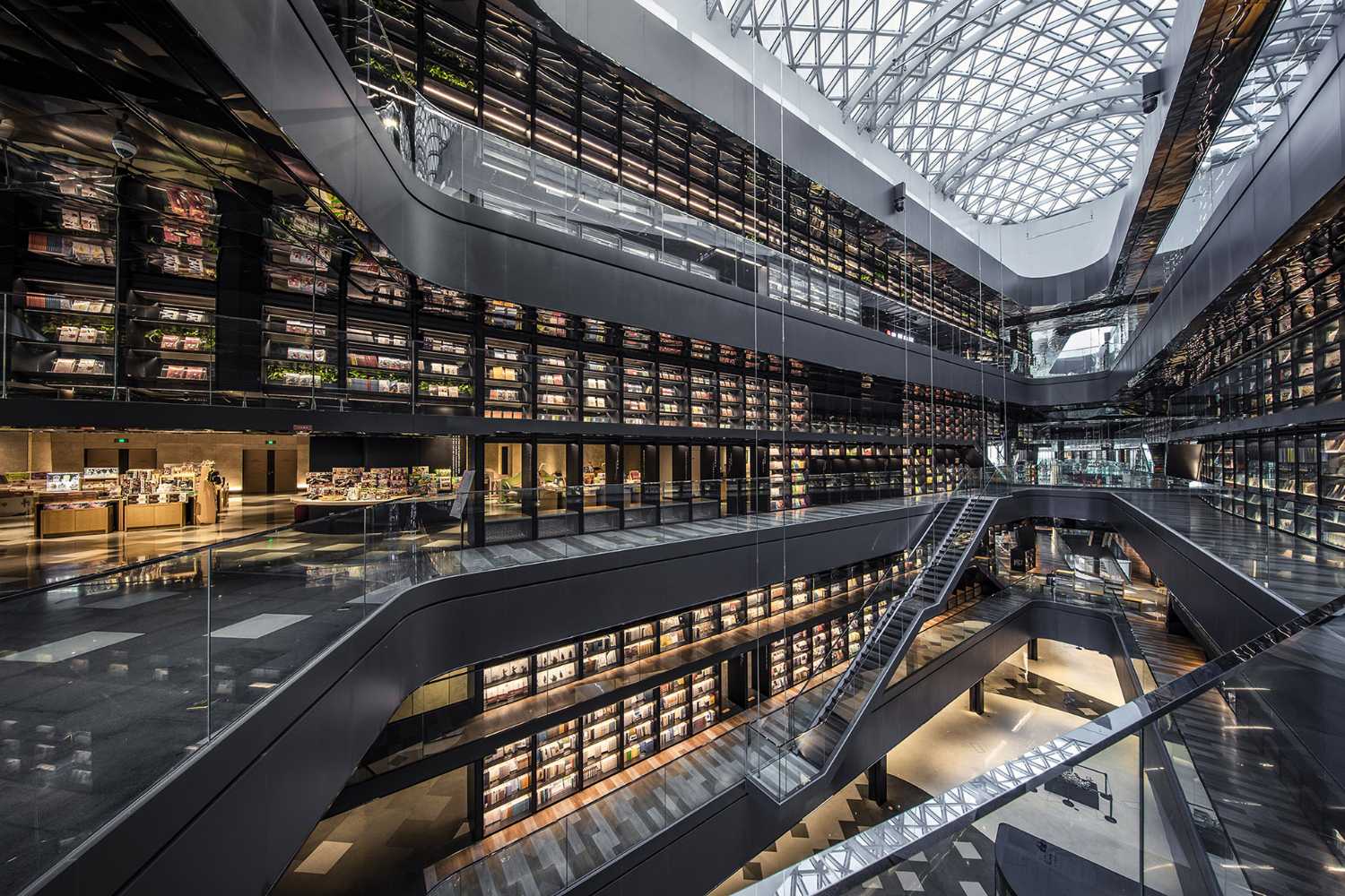 Library Lafonce Maxone view stairs