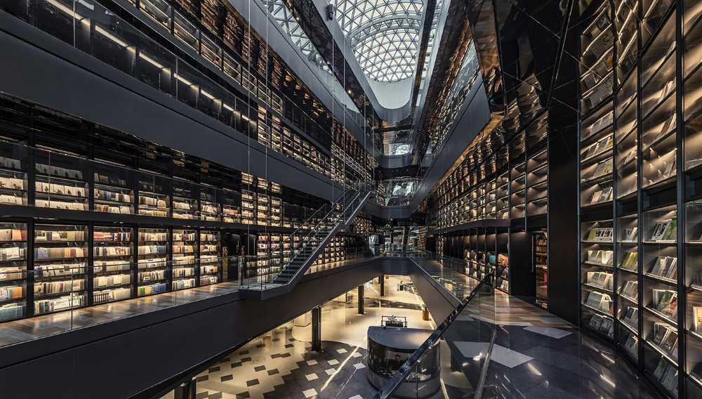 Library Lafonce Maxone view shelves with books