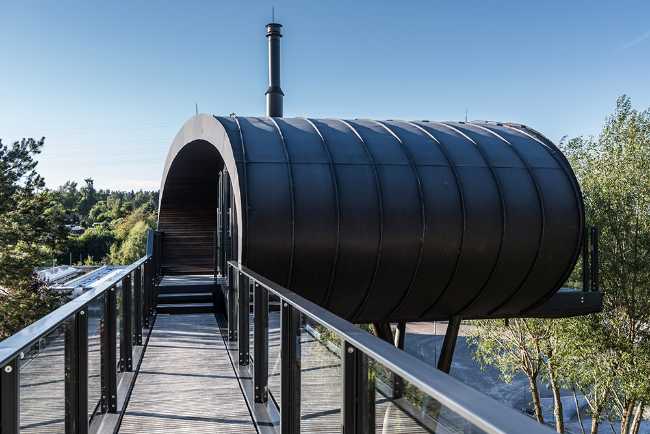 Innovative extension Waldfabrik: Oval Office for meetings and relax