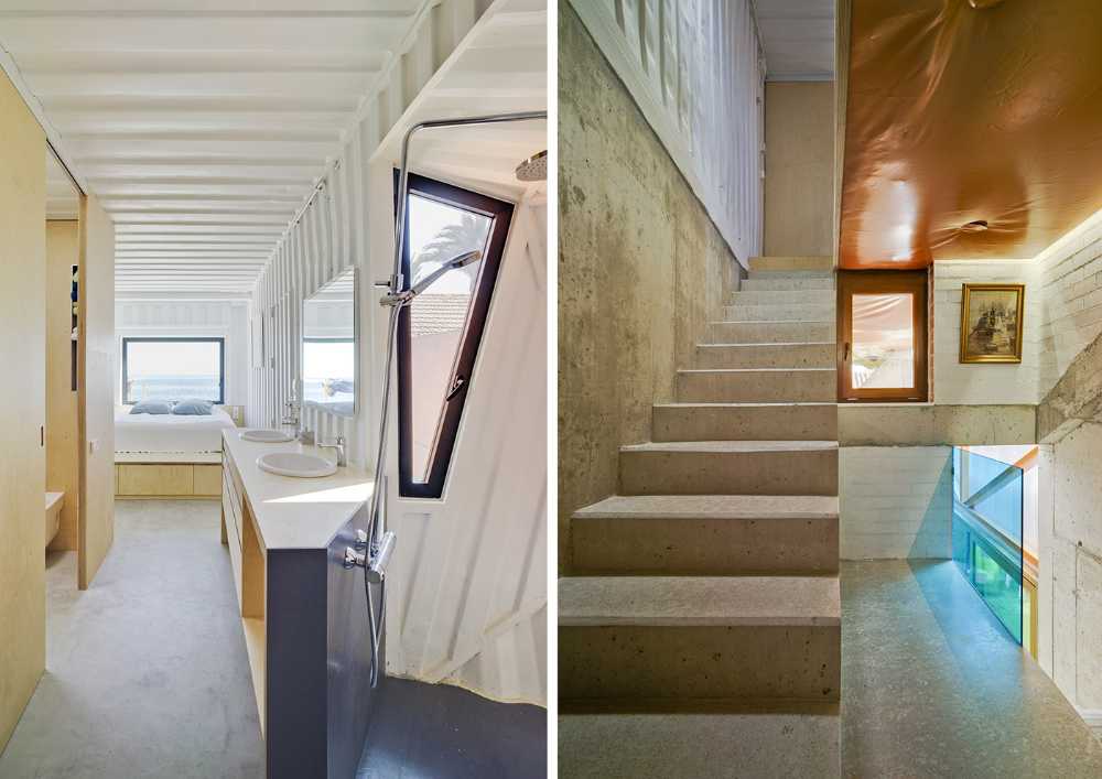 Casa sul mare con ampliamento container posizionamento