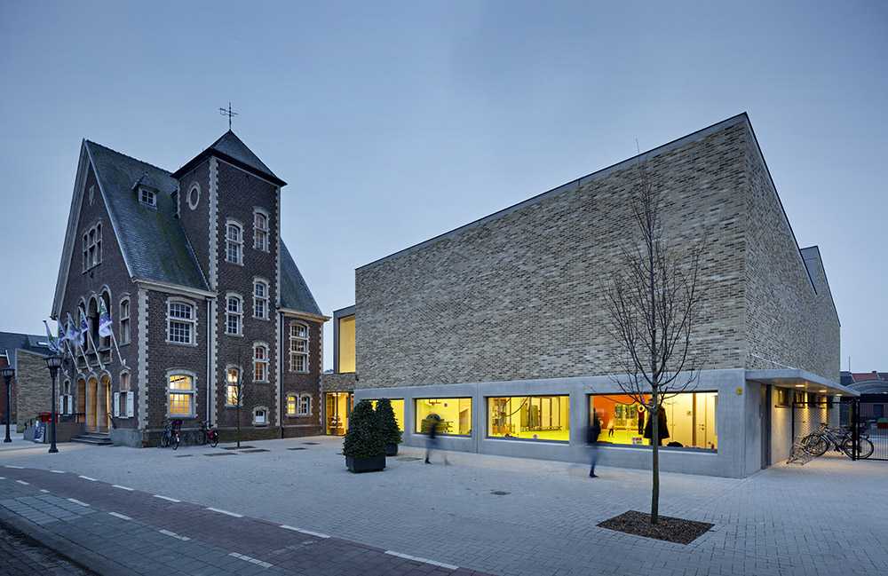 View of brick buildings
