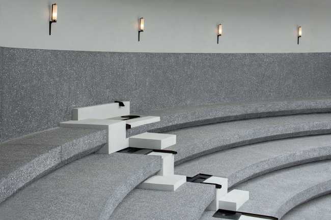 art center structure concrete blocks amphitheater circular