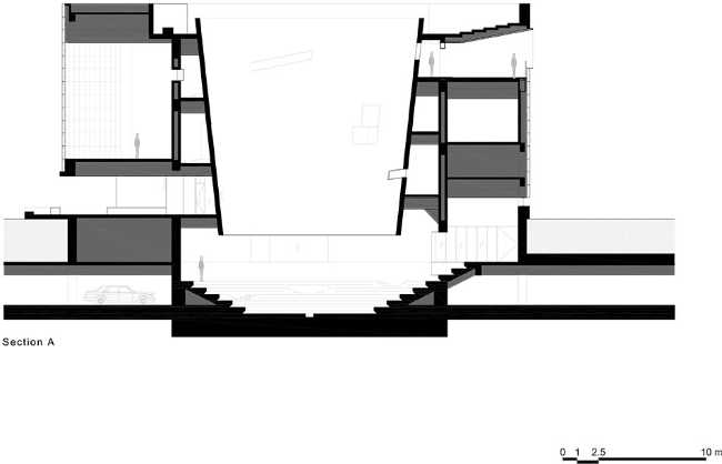 art center structure concrete blocks amphitheater section
