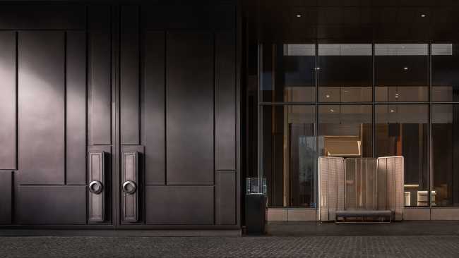 hotel ingresso reception rivestimento parete