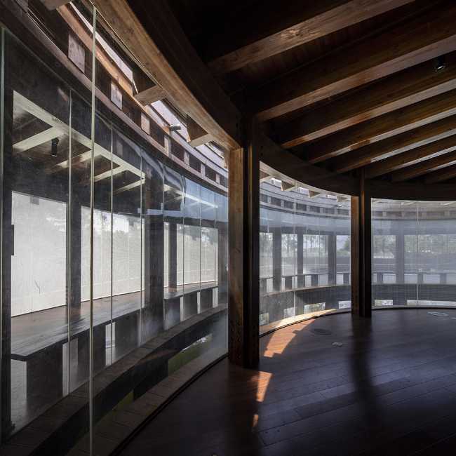 Circular wooden pavilion