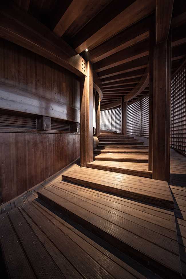 Circular wooden pavilion