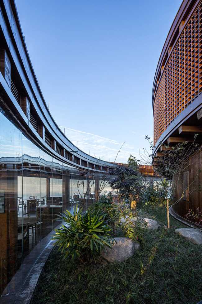 Circular wooden pavilion