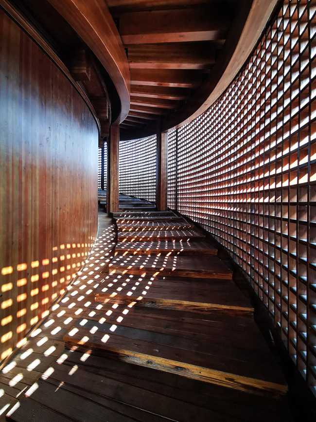 Circular wooden pavilion