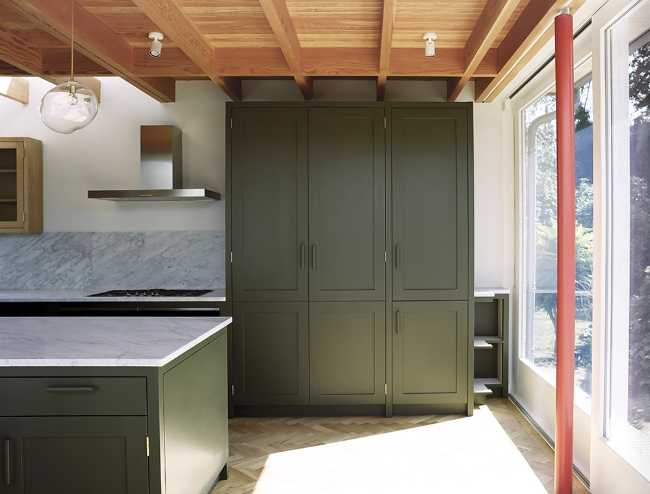 Cocina de color verde