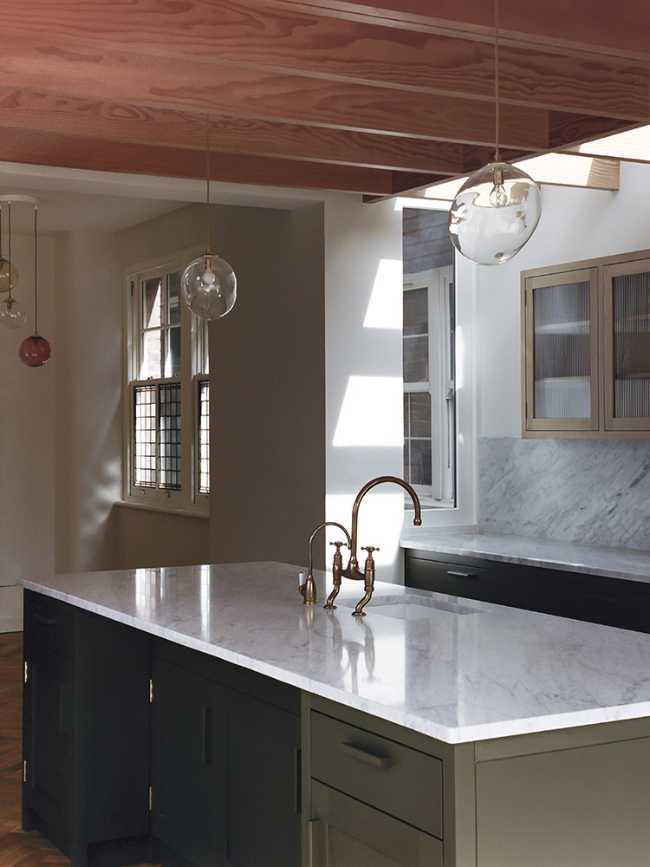 Cocina de color verde