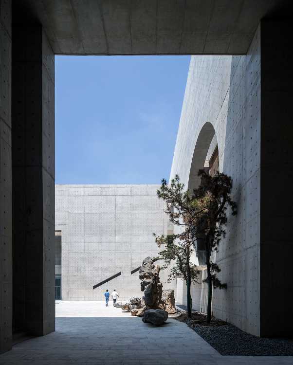 cultural center structure cement courtyard