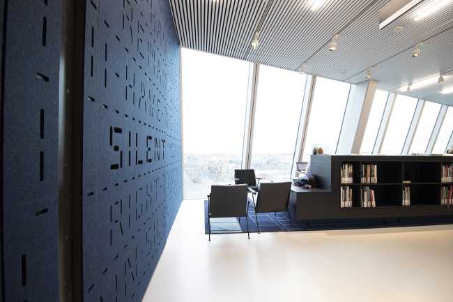 Groninger Forum porta insonorizzata con cerniere Fritsjurgens per area riunioni