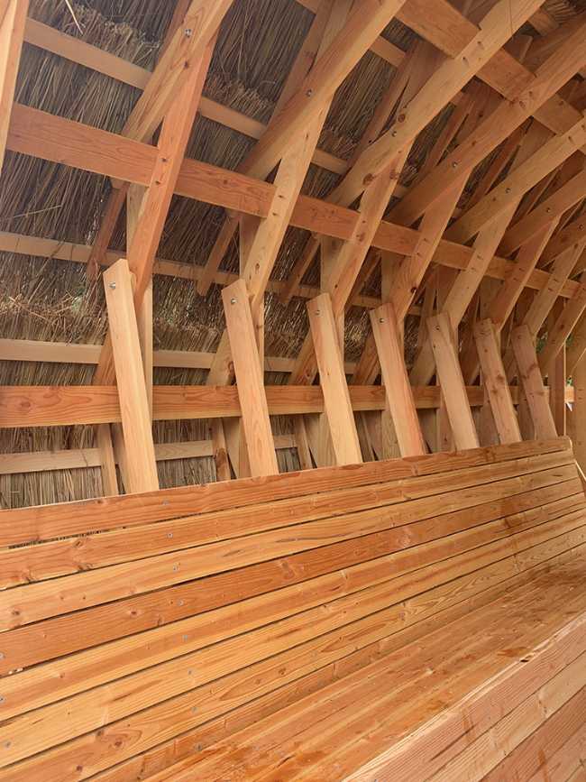 Wooden pavilion of circular shape