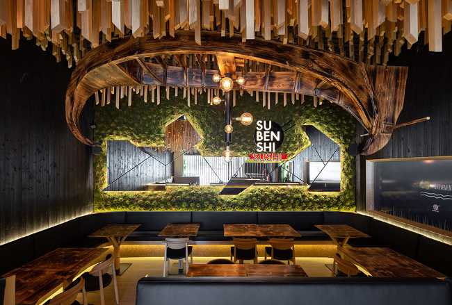 Sushi restaurant dining room