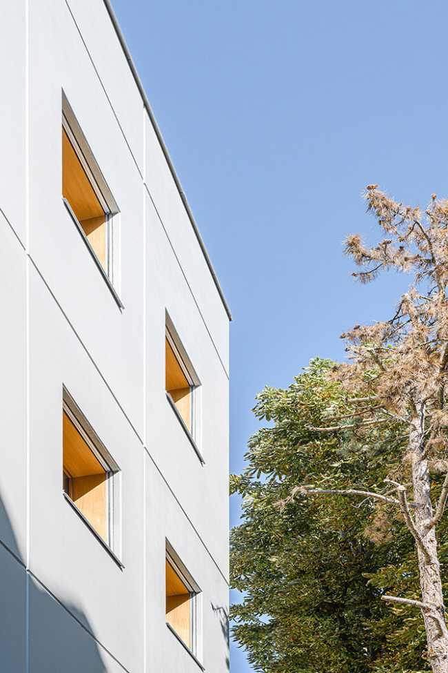 Facade orange finished building