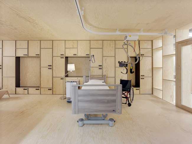 Nursing home with wooden walls