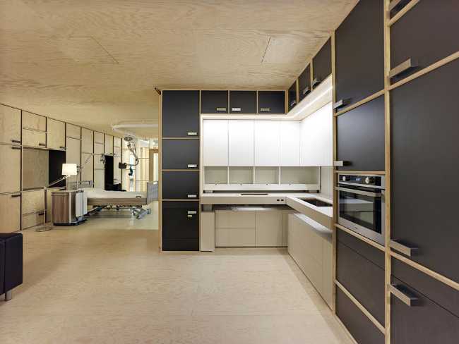 Wooden walls and shelves