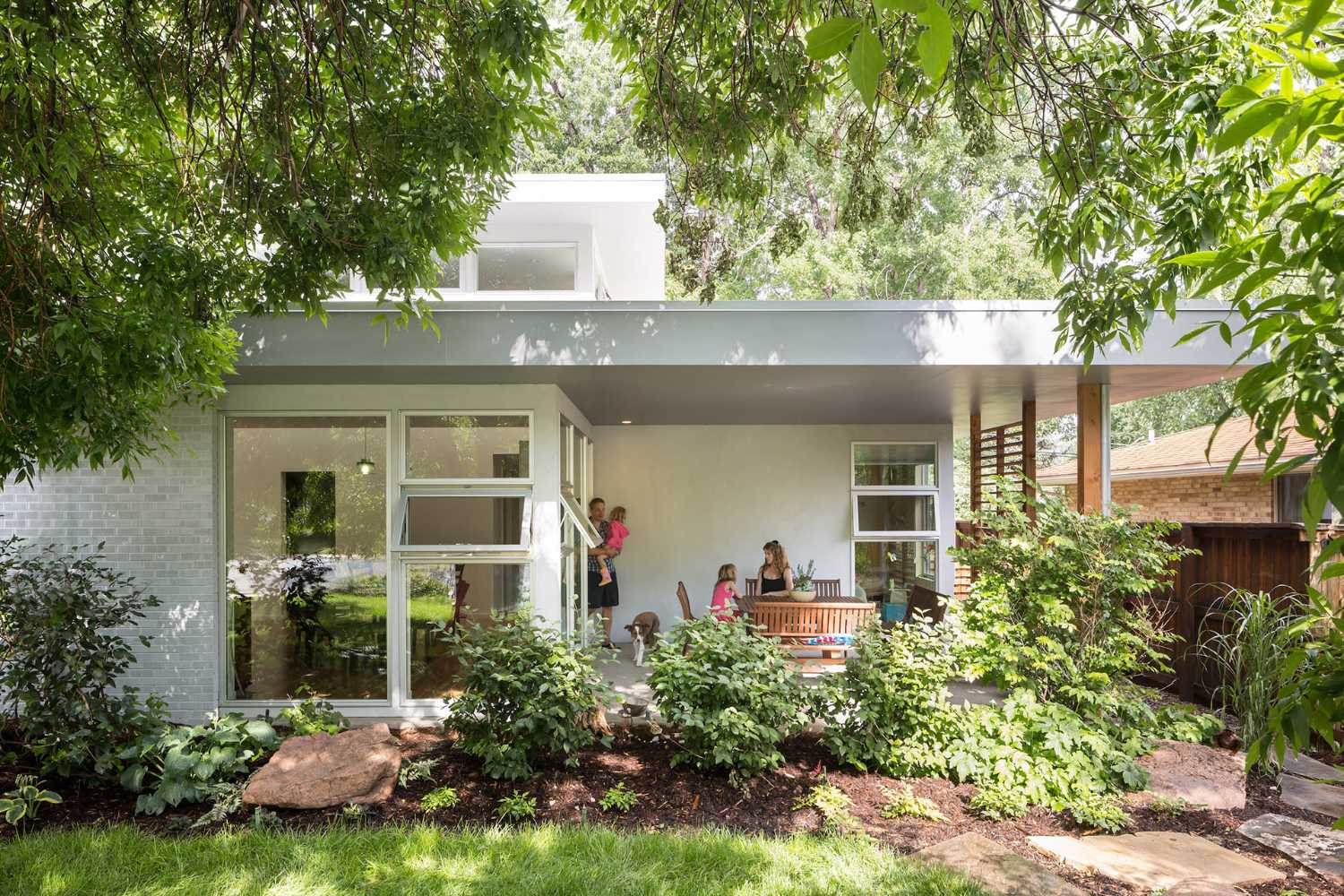 Ranch-style house in the trees