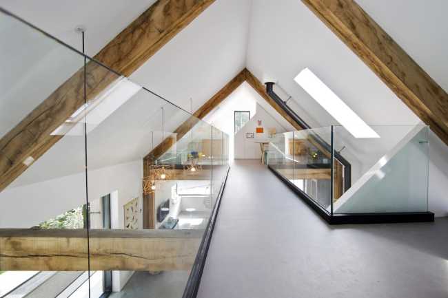 Gable facade for a wooden cabin in the woods